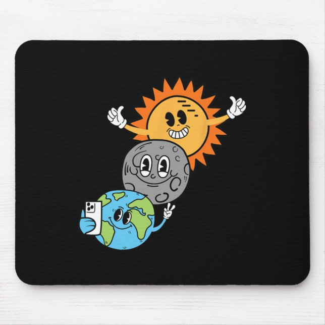 Mousepad Selfie Earth Moon Sun Solar Eclipse abril 08 (Frente)