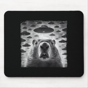Mousepad Selfie Engraçado do Groundhog Com Ufos Alienigenas