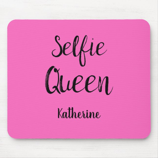 Mousepad Selfie Queen Name Personalized Fuchsia Hot Pink (Frente)