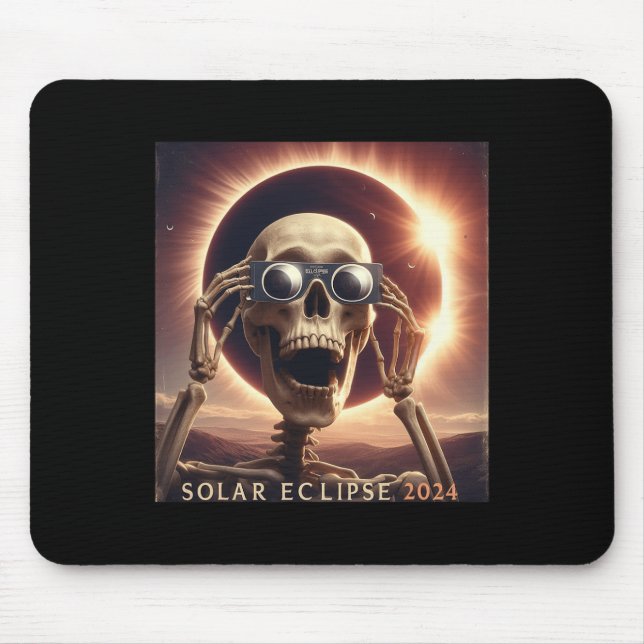 Mousepad Selfie Skeleton Kids Mens Eclipse Solar (Frente)