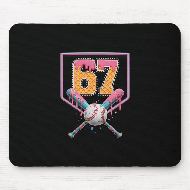 Mousepad Sell Drip Number 67 Fun Six Seven 6 7 Meme Design  (Frente)