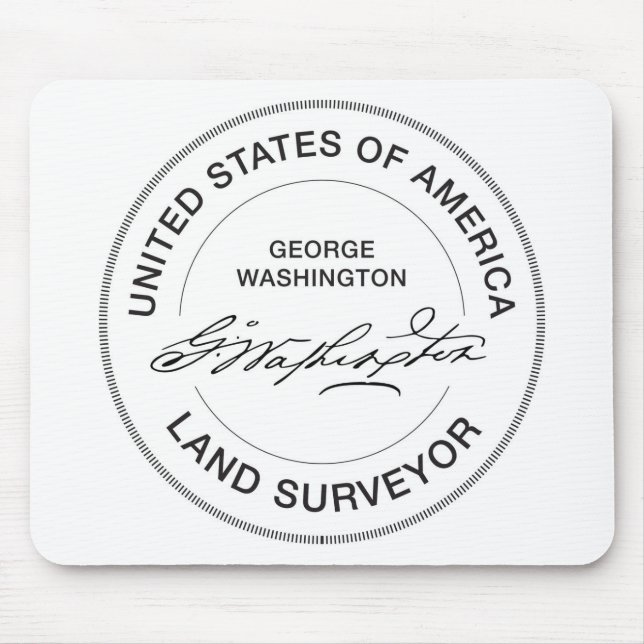 Mousepad Selo do topógrafo da terra de George Washington (Frente)