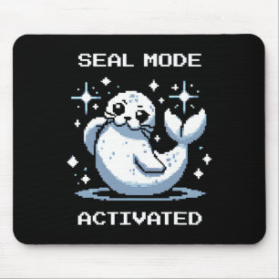 Mousepad Selo Modo Ativado Pixel Art Selo Estilo Retro Game