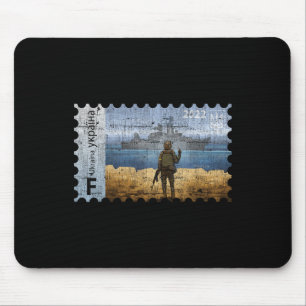 Mousepad Selo Postal Vintage Ucrânia Bandeira Orgulho Dia d