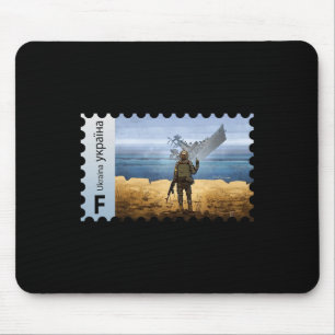 Mousepad Selo Postal Vintage Ucrânia Bandeira Orgulho Dia d