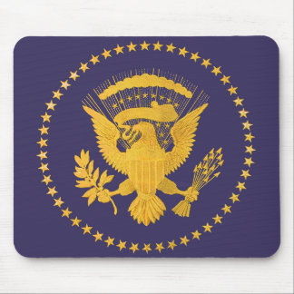 Mousepad Selo Presidencial Dourado em Terra Azul