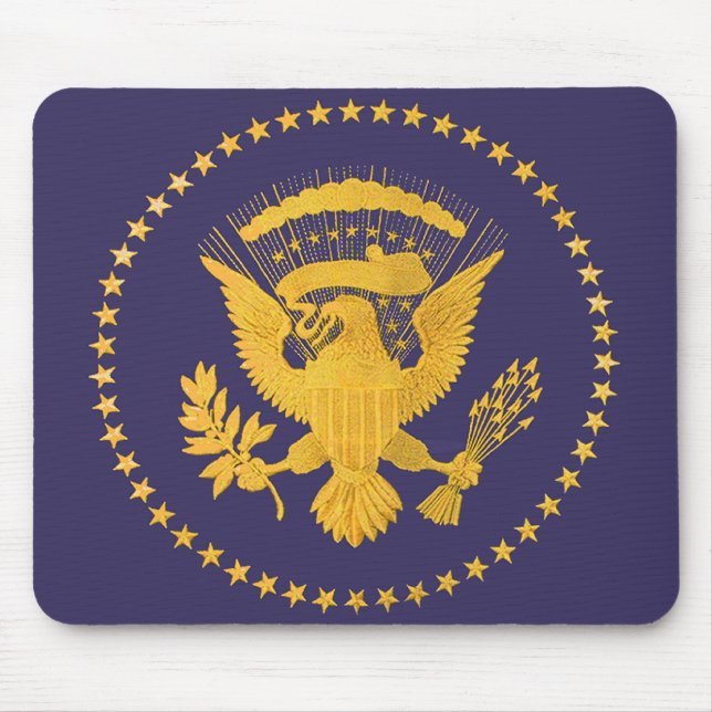 Mousepad Selo Presidencial Dourado em Terra Azul (Frente)