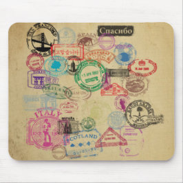 Mousepad Selos do passaporte do vintage