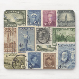 Mousepad Selos postais do canadense do vintage