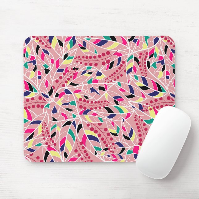 Mousepad selva tradicional de folhas do estilo boêmico (Com mouse)