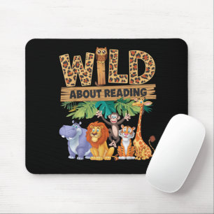 Mousepad Selvagem Sobre Leitura Estampa de Leopardo Animal