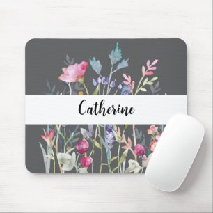Mousepad Selvagens coloridas com mouse de Cinza de nome per