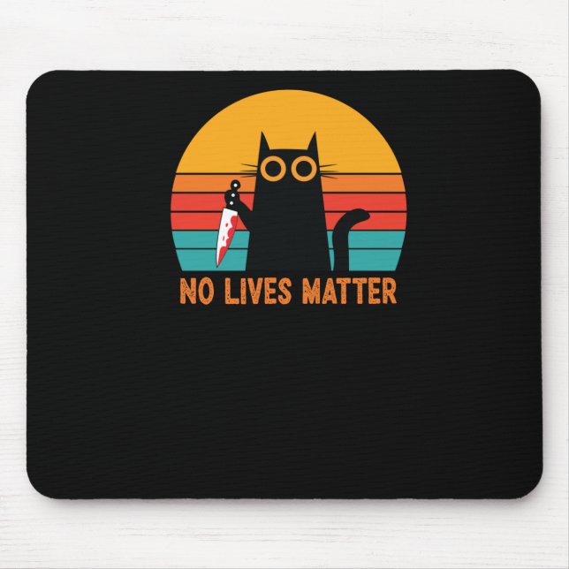Mousepad Sem Vidas - Dia de as Bruxas engraçado Cat Sticker (Frente)