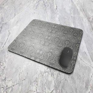 Mousepad sementes de polvo têxtil fibroso de cinza com padr