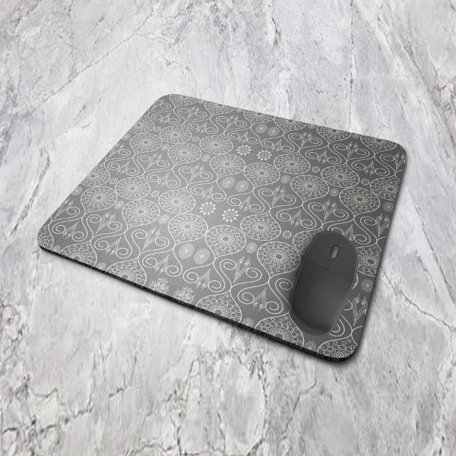 Mousepad sementes de polvo têxtil fibroso de cinza com padr (Criador carregado)