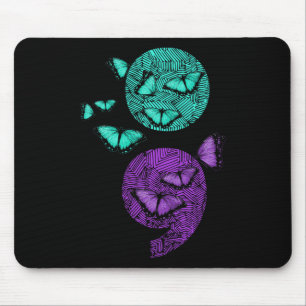 Mousepad Semicolon Butterflies de Sensibilização para o Sui