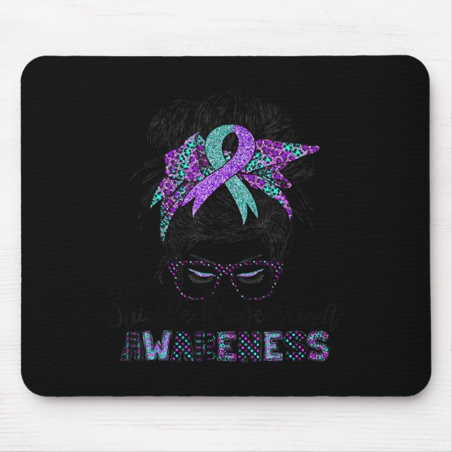 Mousepad Semicolon Suicida Sensibilização Cabelo Louco Para (Frente)