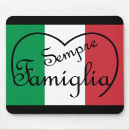 Mousepad Sempre Famiglia Coração Italiano "Família Sempre"
