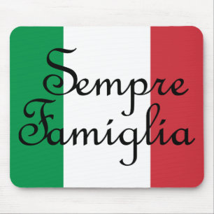 Mousepad Sempre Famiglia e a bandeira italiana
