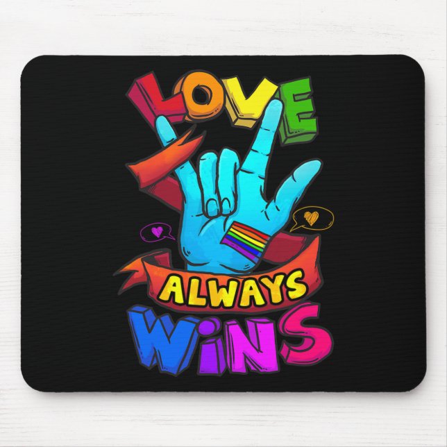 Mousepad Sempre ganha Orgulho gay Lgbt 1 de Consciência do  (Frente)