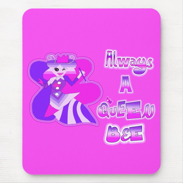 Mousepad Sempre uma abelha rainha rosa quente (Frente)