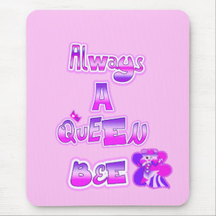Mousepad Sempre uma rosa claro de abelhas rainha
