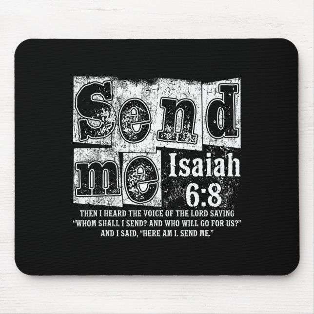 Mousepad Send Me Isaiah 6_8 Christian Here Am I Send Me, Fa (Frente)