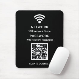Mousepad Senha de Rede de Código QR de Wifi Simples Preto