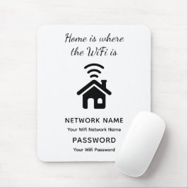 Mousepad Senha e rede WiFi personalizadas para convidados