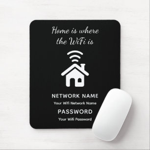 Mousepad Senha e rede WiFi personalizadas para convidados