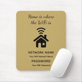 Mousepad Senha e rede WiFi personalizadas para convidados