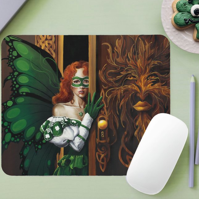 Mousepad Senha Secreta da Fada Céltica Verde Mística Irland (Criador carregado)