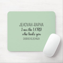 Mousepad Senhor Quem Cura Verde Claro Simples Cristão