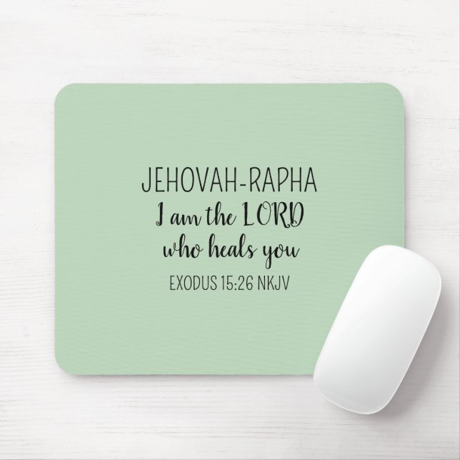 Mousepad Senhor Quem Cura Verde Claro Simples Cristão (Com mouse)