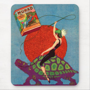 Mousepad Senhora 1922 dos cigarros de Murad que monta a