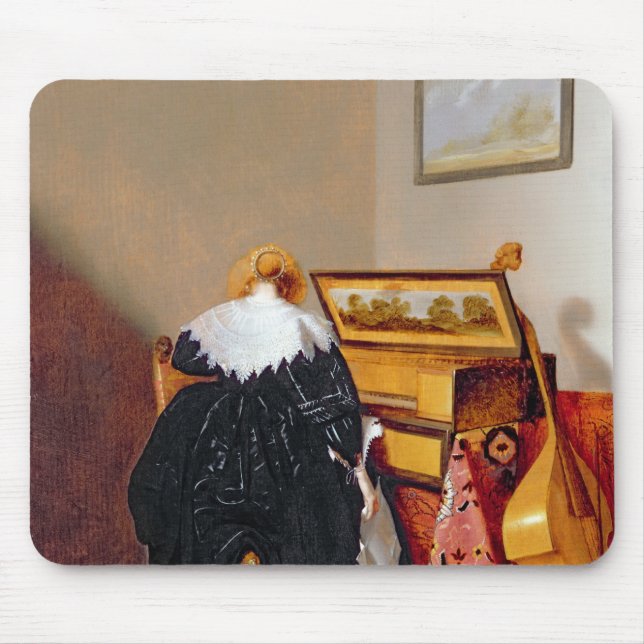 Mousepad Senhora assentada por um Virginal (Frente)