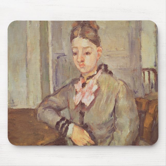 Mousepad Senhora Cezanne Leaning em uma mesa, 1873-77 (Frente)
