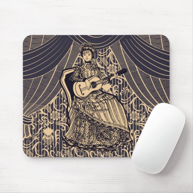 Mousepad Senhora com guitarra (Com mouse)