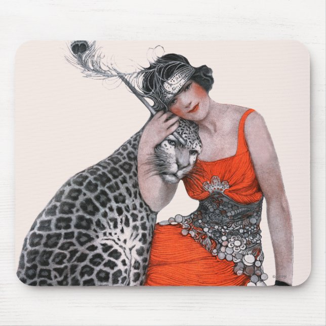 Mousepad Senhora e leopardo (Frente)