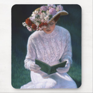 Mousepad Senhora elegante Leitura do Victorian das belas