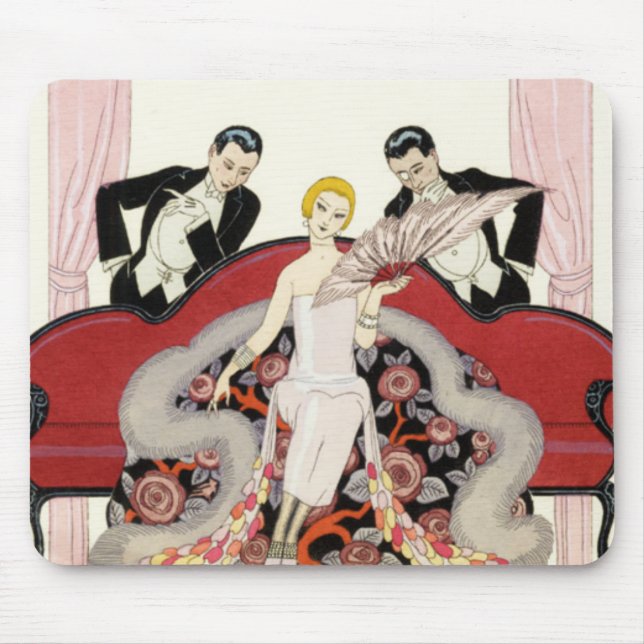 Mousepad Senhora elegante no tapete do rato do art deco de (Frente)