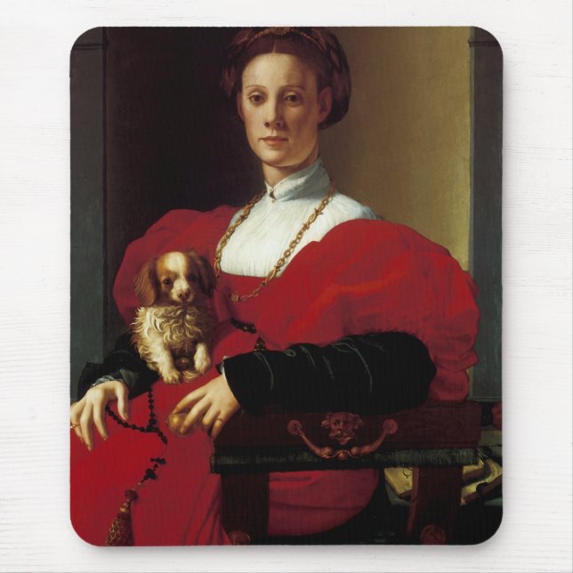 Mousepad Senhora em um vestido vermelho (Frente)