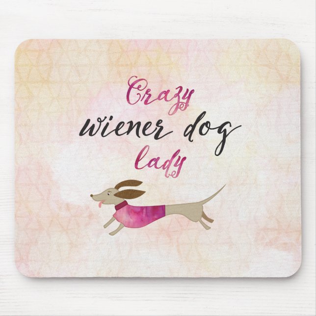 Mousepad Senhora louca do cão do Wiener (Frente)