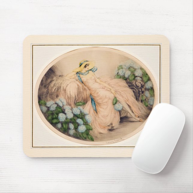 Mousepad Senhora rosa por Louis Icart (Com mouse)