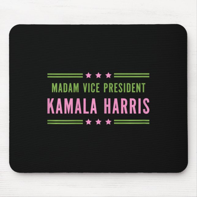 Mousepad Senhora Vice-Presidente Kamala Harris Pink Green (Frente)