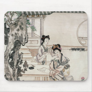Mousepad Senhoras chinesas em um jardim