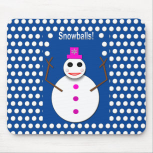 Mousepad Senhorita de Natal Fazendo Malabarismo com as bola