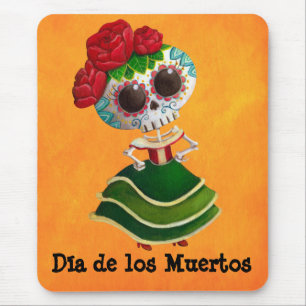 Mousepad Senhorita morte de Diâmetro de Muertos Mexicano
