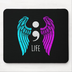 Mousepad Sensibilização - Anjo Semi Colon Life