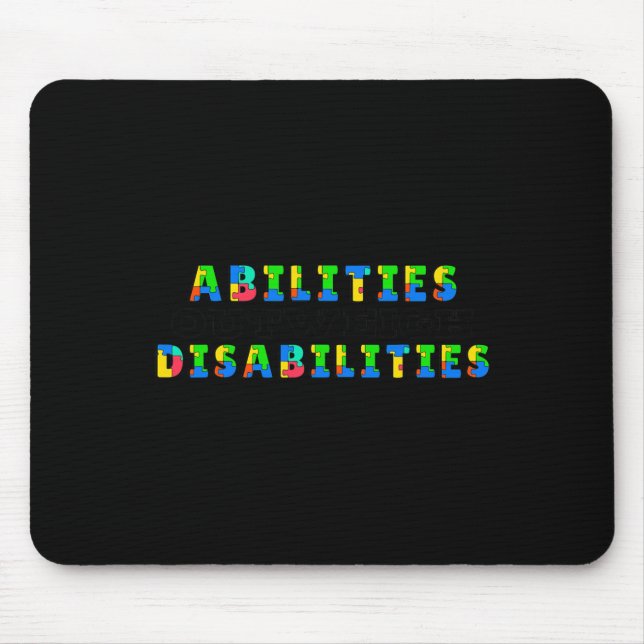 Mousepad Sensibilização Autismo - As capacidades superam as (Frente)